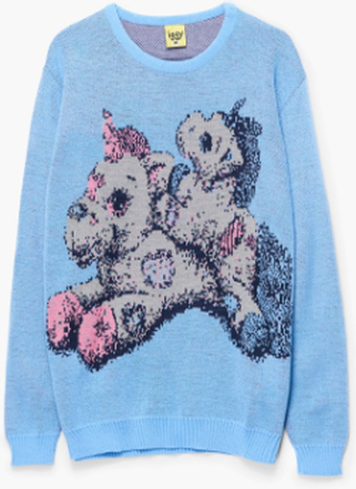 Iggy NYC - Unicorns Knit Sweater - Blå - L