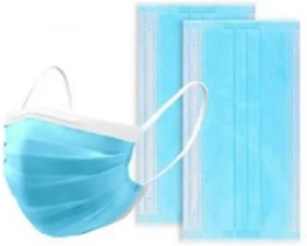 Blue Face Mask 3ply Disposable Elastic Loop Pack 50 pcs