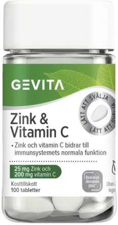 Gevita zink och C-vitamin tablett 100 st