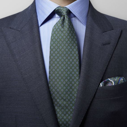 Eton Grön geometriskt mönstrad slips