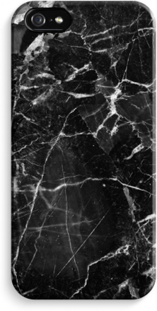 iPhone 5 / 5S / SE Volledig Geprint Hoesje (Hard) (Glossy) - Zwart Marmer 2