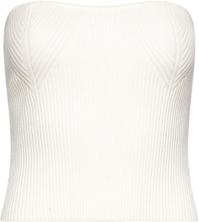 Knitted Tube Top Tops T-shirts & Tops Sleeveless White Gina Tricot