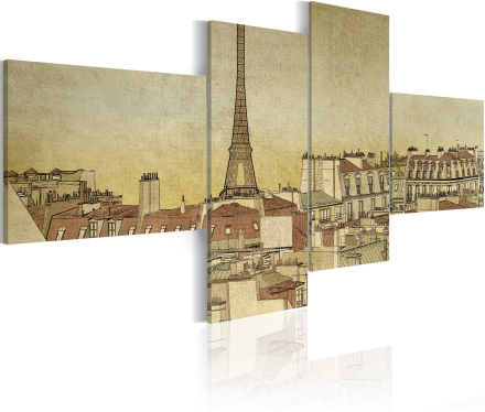 Canvas Tavla - Parisian chic in retro style - 200x90