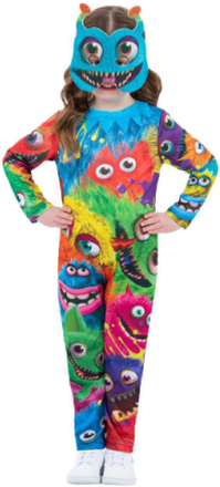 Fargerikt Monster Party Kostyme til Barn 4-6 ÅR