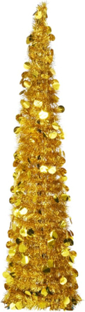 vidaXL Pop-up kunstig juletre gull 150 cm PET