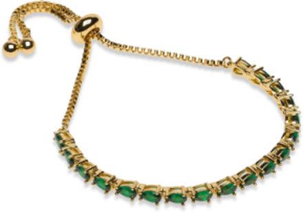 Carissa Chrystal Bangle Golden Green Accessories Jewellery Bracelets Chain Bracelets Gull Pipol's Bazaar*Betinget Tilbud