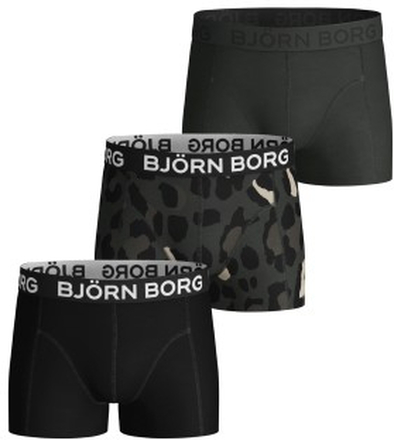 Björn Borg 3P Cotton Stretch Shorts For Boys 2033 Sort mønstret bomuld 134-140