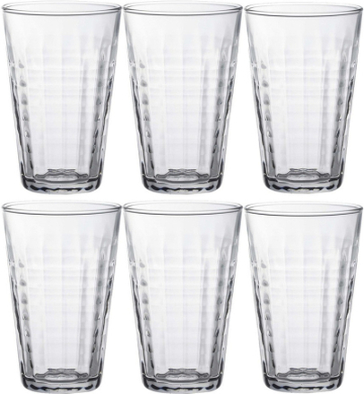 6x Drinkglazen/waterglazen transparant Prisme hardglas 33 cl
