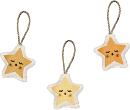 Ornaments Embroidered - Star 3 Pack Home Kids Decor Decoration Accessories/details Multi/mønstret Fabelab*Betinget Tilbud