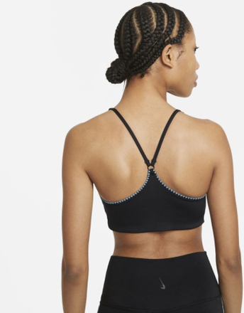 Nike Yoga Dri-FIT Indy Women's Light-Support Padded Crochet Edge Sports Bra - Black