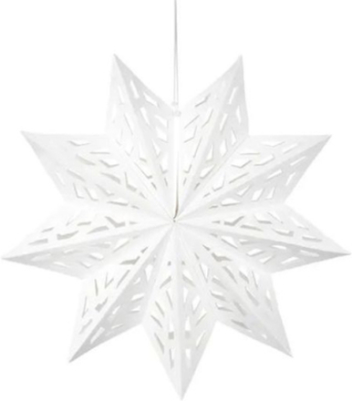 Hengende Stor Hvit Papir Stjerne 50 cm - Juledekorasjon