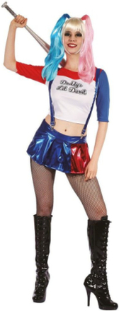 Bad Girl "Daddy's Lil Devil" - Harley Quinn Inspirert Kostyme til Dame - L/XL