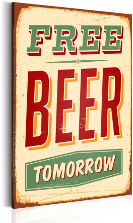 Billede - Free Beer Tomorrow - 80 x 120 cm