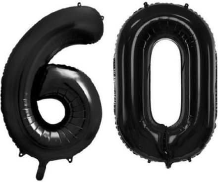 60 år ballonger - 35 cm svart