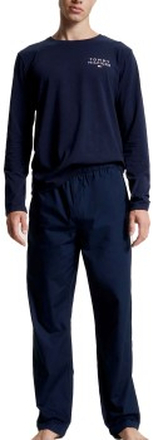 Tommy Hilfiger Long Sleeve Woven Pyjama Set Marineblå bomuld Large Herre
