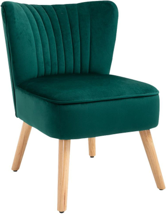 Poltrona sedia senza braccioli imbottita in stile nordico in gomma legno verde