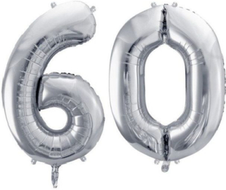 60 år ballonger - 35 cm sølv