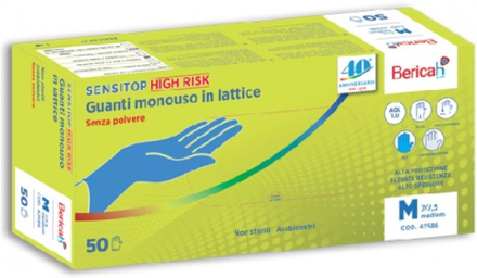 Confezione da 50 guanti Sensitop High Risk in lattice senza polvere taglia M