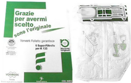 Confezione 6 Sacchetti per Folletto VK 135 - VK 136