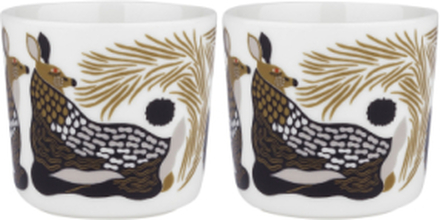 Peura Cup 2Dl Without Handle 2 Pcs Home Tableware Cups & Mugs Coffee Cups Hvit Marimekko Home*Betinget Tilbud