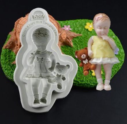 3D Baby Boy Rabbit Baby Girl Bear Silicone Cake Fondant Mold Chocolate Cake Mold Baking Tool Mold