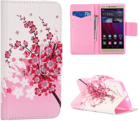 Huawei Ascend P8 Case - BookCase - Rosa Blüten