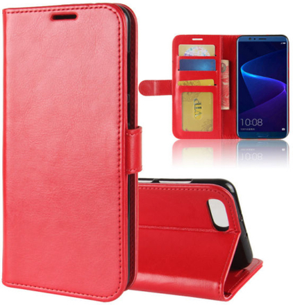 Honor View 10 Case - Book Case Flip Stand - PU-Leder - rot