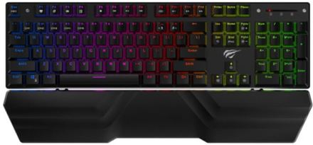 HAVIT HV-KB432L mekanisk gaming tastatur med RGB bagbelysning.
