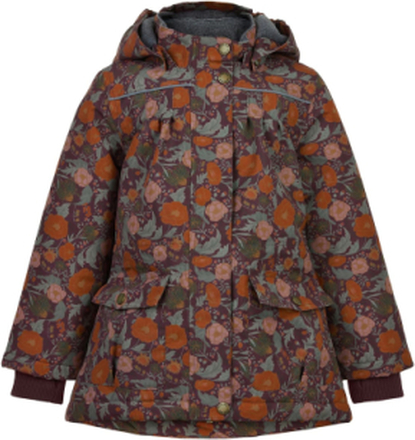 Polyester Girls Jacket - Aop Floral Outerwear Softshells Softshell Jackets Multi/mønstret Mikk-line*Betinget Tilbud