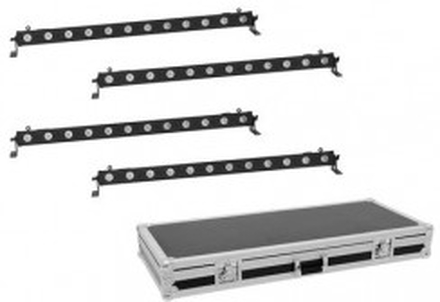 EUROLITE Set 4x LED BAR-12 QCL RGBW Bar + Case