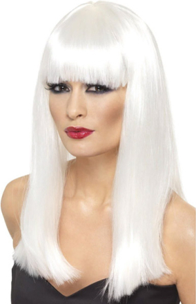 Glamourama Long Straight Wig White Peruk