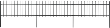 vidaXL Hagegjerde med spydtopp stål 5,1x0,8 m svart
