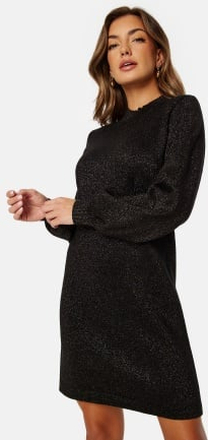 Object Collectors Item Reynard L/S Knit Dress Black Detail Glitter S