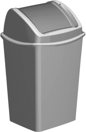 Grijze vuilnisbak/prullenbak 15 liter 25 x 29 x 45 cm