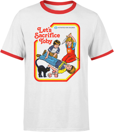 Let's Sacrifice Toby Men's Ringer T-Shirt - White/Red - L - White Red