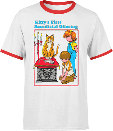 Kitty's First Sacrificial Offering Men's Ringer T-Shirt - White/Red - S - White Red