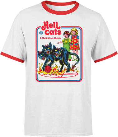 Hell Cats Men's Ringer T-Shirt - White/Red - XXL - White Red