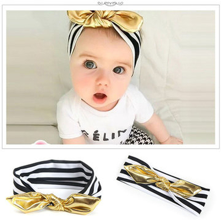 Black Striped Baby Headband