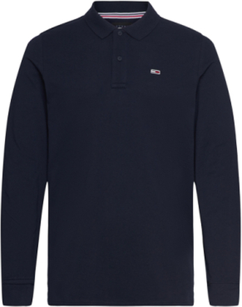 Tjm Slim Placket Ls Polo Tops Polos Long-sleeved Navy Tommy Jeans