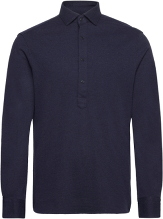 Dc Pique Popover Rf Shirt Tops Polos Long-sleeved Navy Tommy Hilfiger