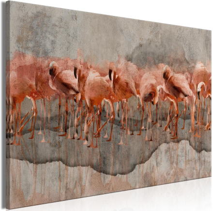 Canvas Tavla - Flamingo Lake Wide - 120x80