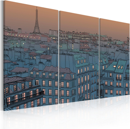 Canvas Tavla - Paris - the city goes to sleep - 120x80