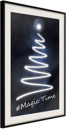 Inramad Poster / Tavla - Bright Christmas Tree - 30x45 Svart ram med passepartout