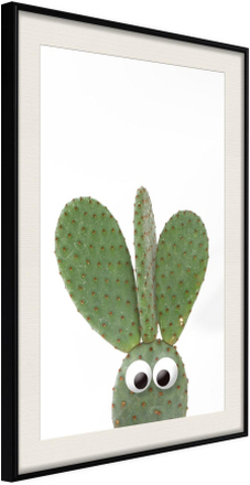 Inramad Poster / Tavla - Funny Cactus III - 30x45 Svart ram med passepartout