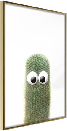 Inramad Poster / Tavla - Funny Cactus IV - 40x60 Guldram