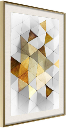 Inramad Poster / Tavla - Gold-Plated Enamel - 30x45 Guldram med passepartout