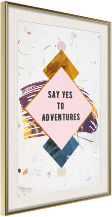 Inramad Poster / Tavla - Time for Adventure! - 30x45 Guldram med passepartout