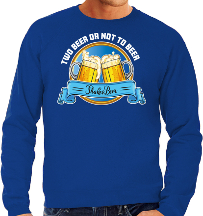 Apres ski sweater voor heren - two beer or not to beer - blauw - wintersport - bier