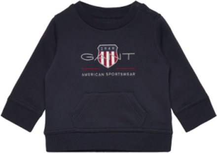 Archive Shield C-Neck Tops Sweatshirts & Hoodies Sweatshirts Navy GANT