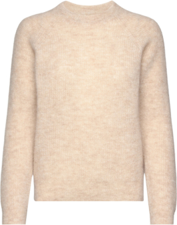 Siri Alpaca Blend Sweater Tops Knitwear Jumpers Beige Lexington Clothing